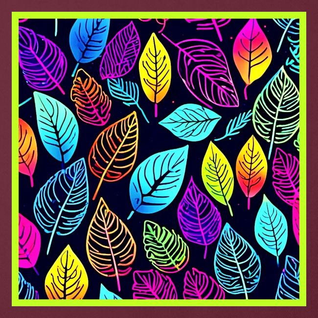 Electrifying Nature: Neon Leaves in Pattern