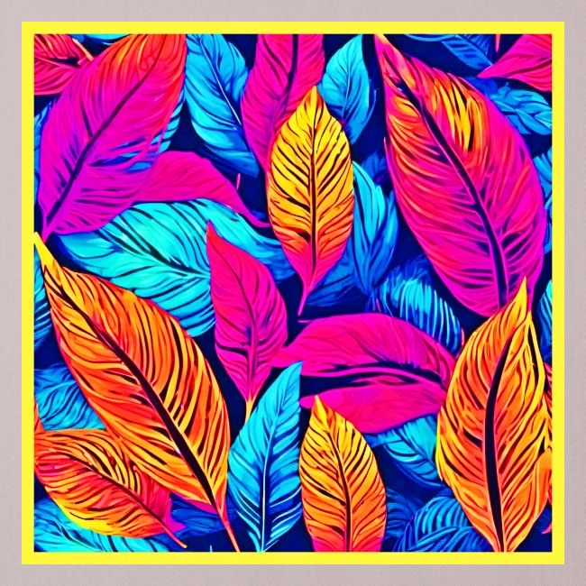 Neon Foliage: Colorful Leaf Painting