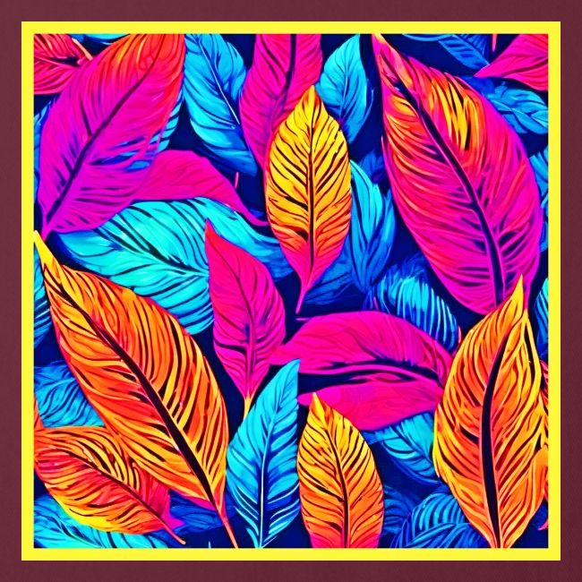 Neon Foliage: Colorful Leaf Painting