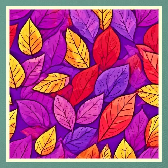 Colorful Cartoon Foliage: Purple & Yellow