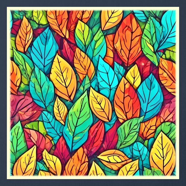 Vibrant Cartoon Leaves Art