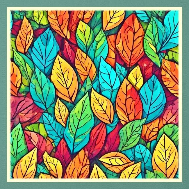 Vibrant Cartoon Leaves Art