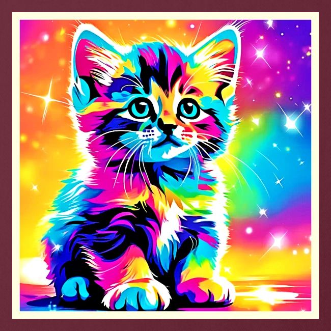 Rainbow Kitten Portrait
