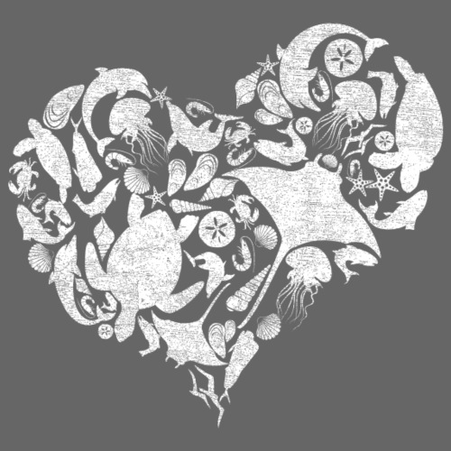 Coastal Heart. White - Throw Pillow Cover 17.5” x 17.5”