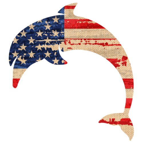 July 4th Dolphin - Throw Pillow Cover 17.5” x 17.5”
