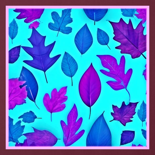 Turquoise & Purple Leaves Design