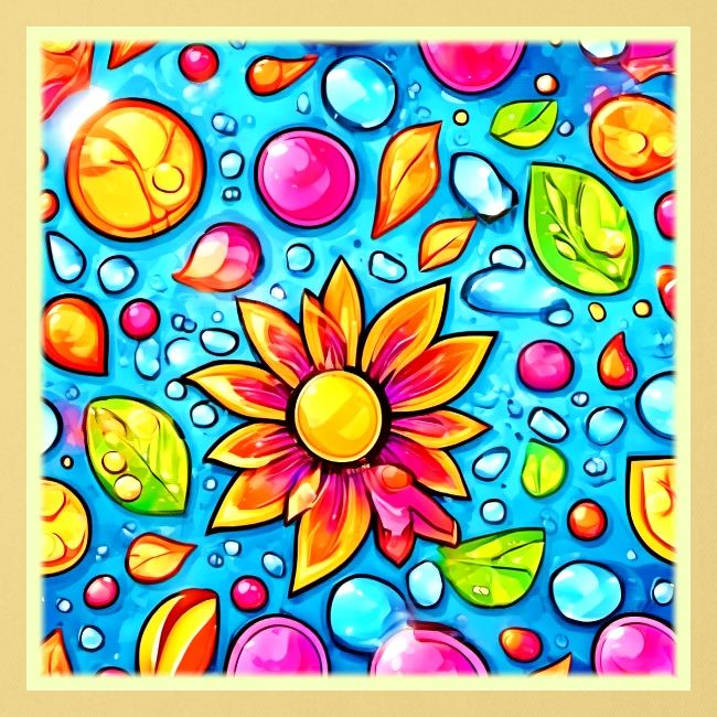 Colorful abstract flower pattern