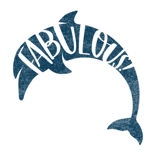 Fabulous Dolphin, Blue - Throw Pillow Cover 17.5” x 17.5”