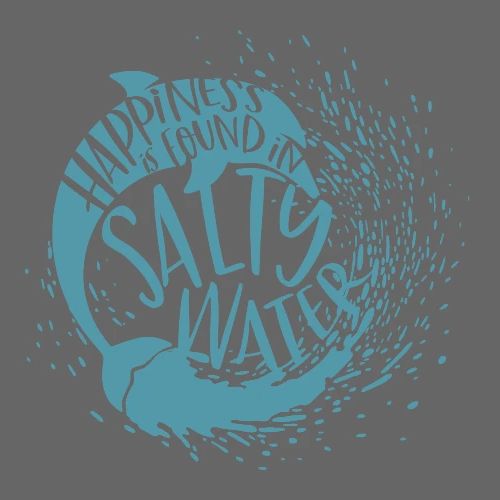 Happiness in Salt Water, Blue - Throw Pillow Cover 17.5” x 17.5”