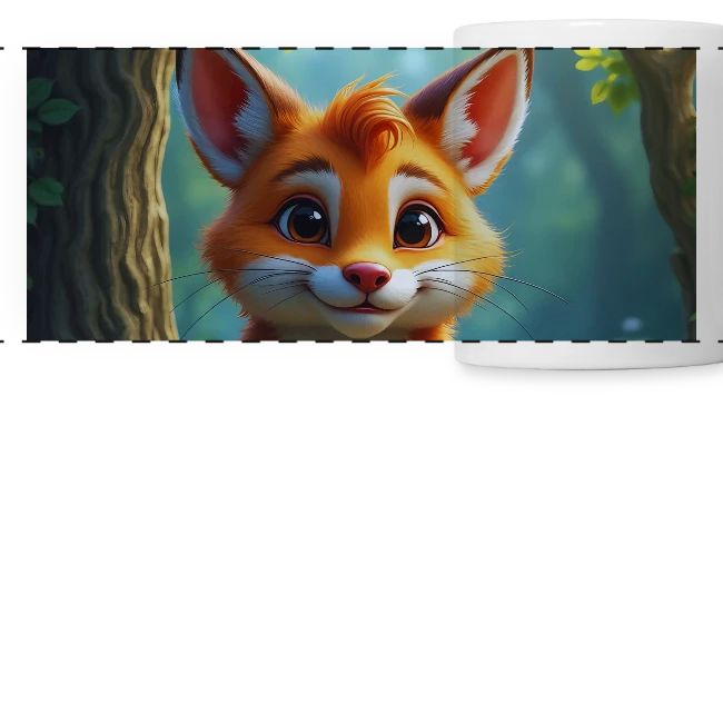 Magical fantasy fox in enchanted forest scene