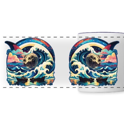 Moonlight Sun Waves - Panoramic Mug