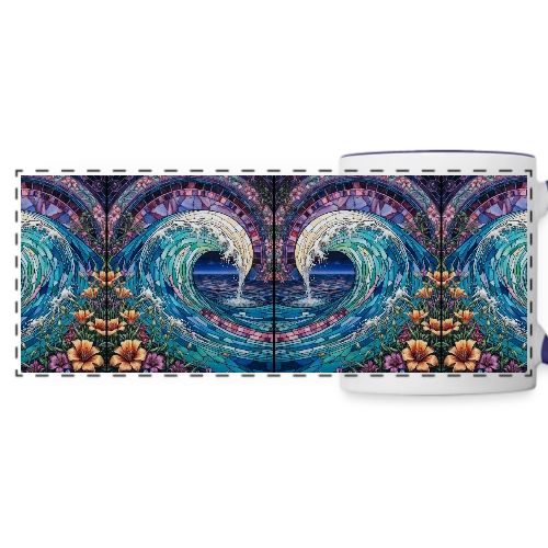 Stained Glass Wave - Panoramic Mug