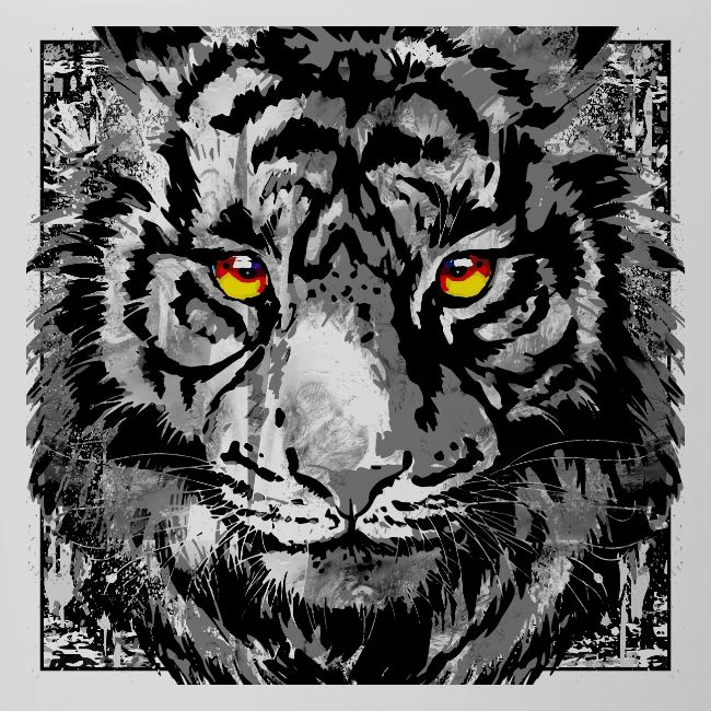 Tiger Head Portrait - Vintage Tiger Illustration