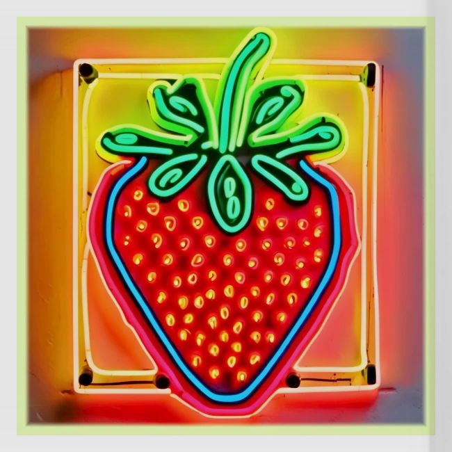 Colorful Strawberry Neon Glow