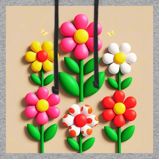 3D Flowers and Butterflies in Amber, Floral Design