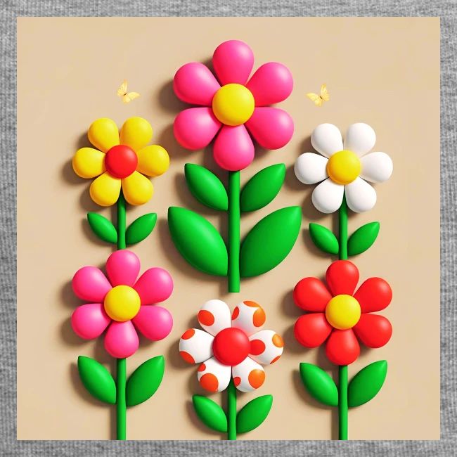 3D Flowers and Butterflies in Amber, Floral Design