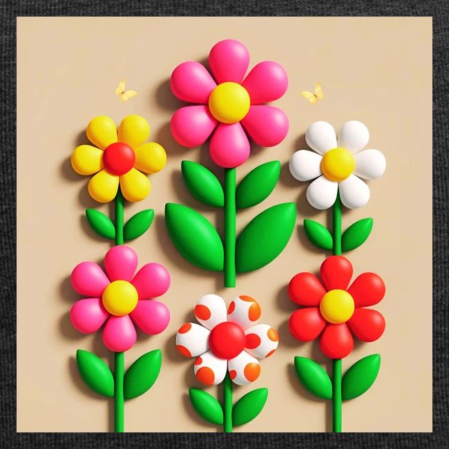 3D Flowers and Butterflies in Amber, Floral Design