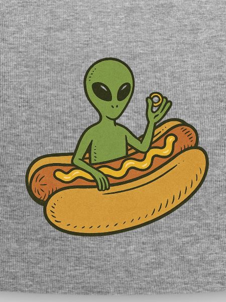 Alien Hot Dog Casual Illustration
