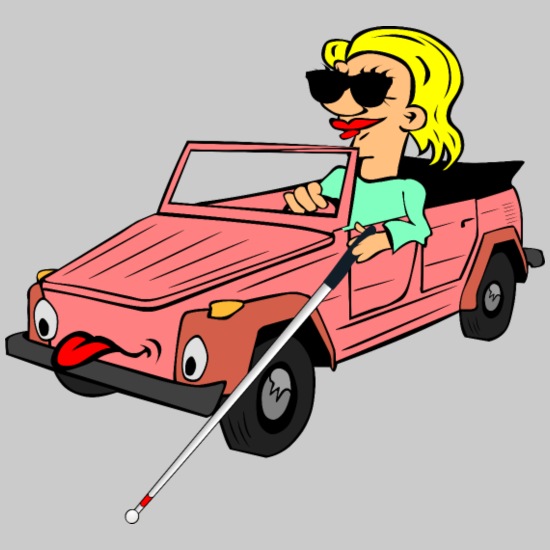 Blind Girl Driving Car Cartoon' Beanie | Spreadshirt