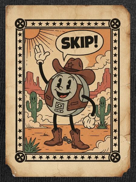 Desert Cowboy Skip Card