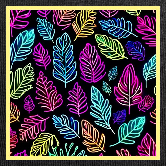 Luminous Foliage Tapestry: Neon Leaves Symphony