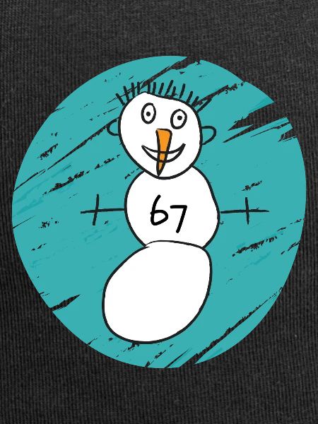 Whimsical Snowman on Cyan Swirl