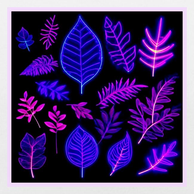Neon Leaves in Pink and Purple Hues