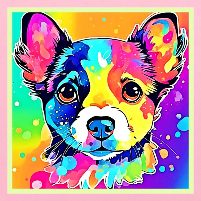 Vivid Puppy Vibes Art Design