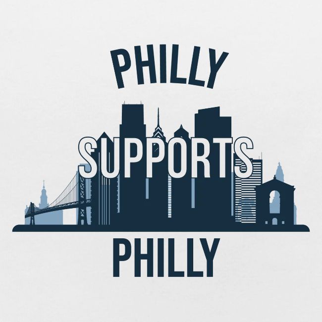 Philly Supports Philly skyline blue transparentbg
