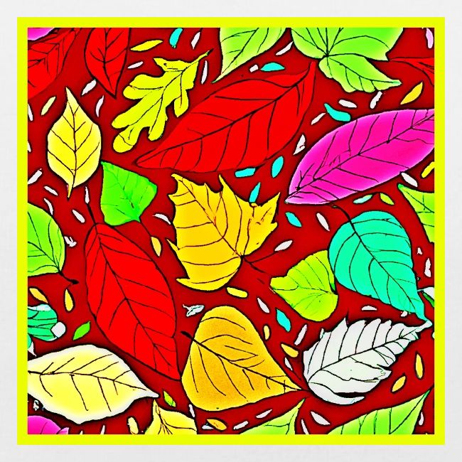 Rainbow Leaves Vibrant Pattern