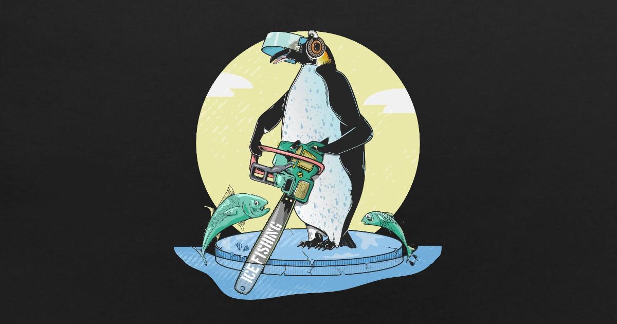 Penguin with a chainsaw' Baby Bib | Spreadshirt