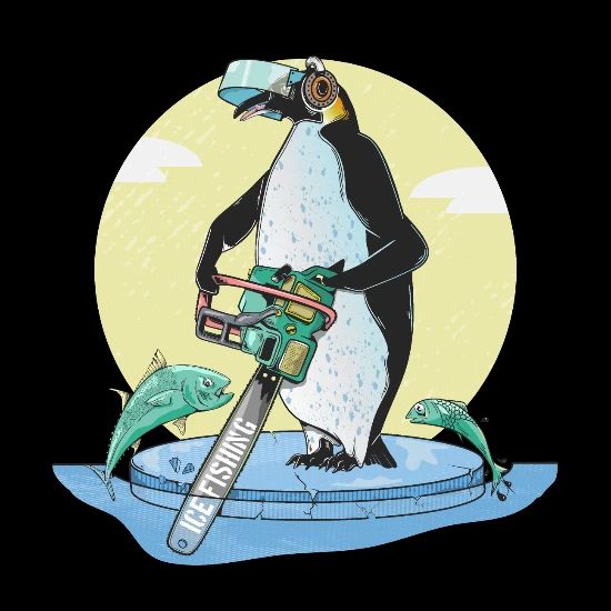 Penguin with a chainsaw' Baby Bib | Spreadshirt