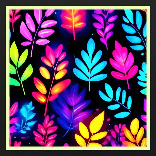 Neon Leaves Abstract Pattern