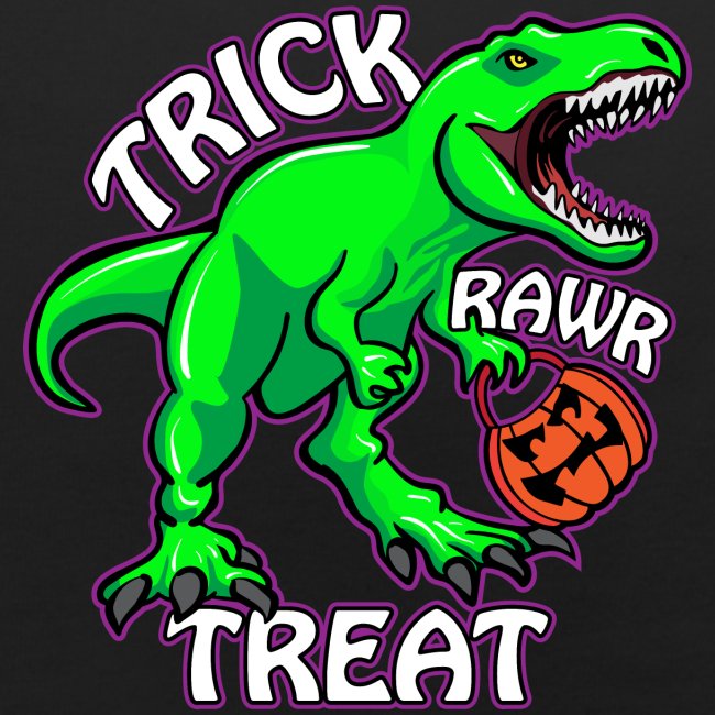 Trick Rawr Treat T Rex Dinosaur Halloween Cartoon