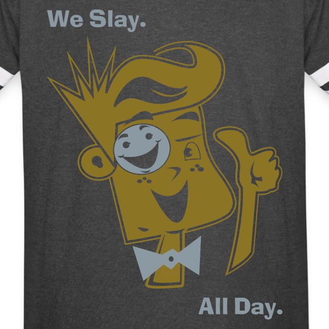 We Slay All Day Shiny Shirt Metallic Silver & Gold