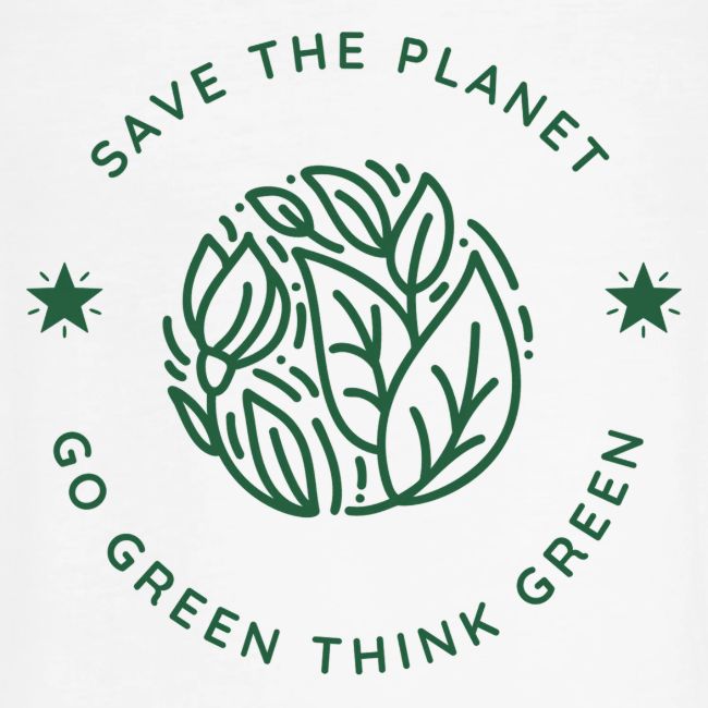 Go green save the planet leaf badges T Shirt