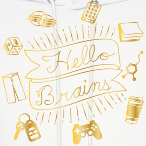 Faux Gold Hello Brains! - Men's Hoodie