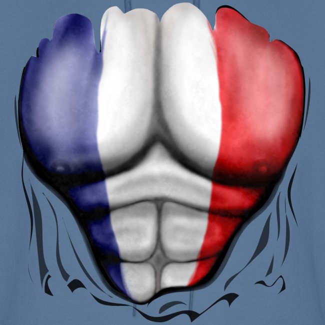 France Flag Ripped Muscles, six pack, chest