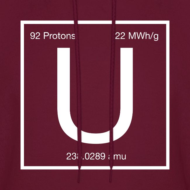 Uranium. Double-sided design. White text.