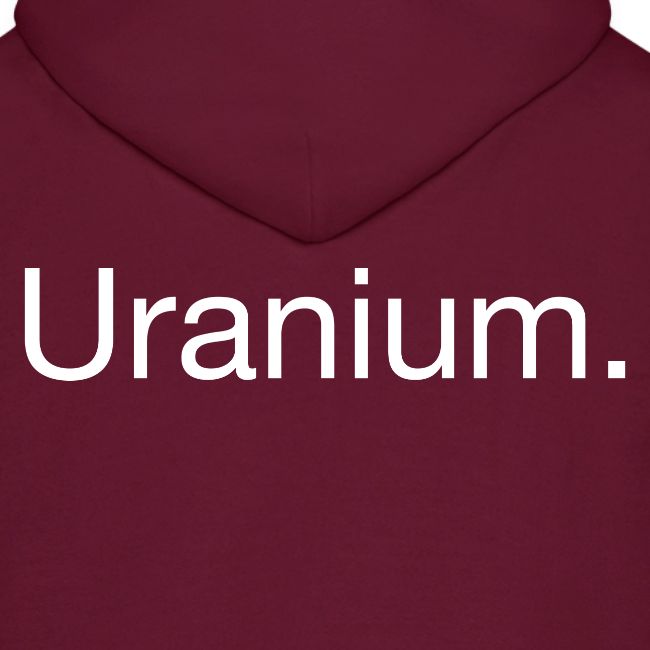 Uranium. Double-sided design. White text.