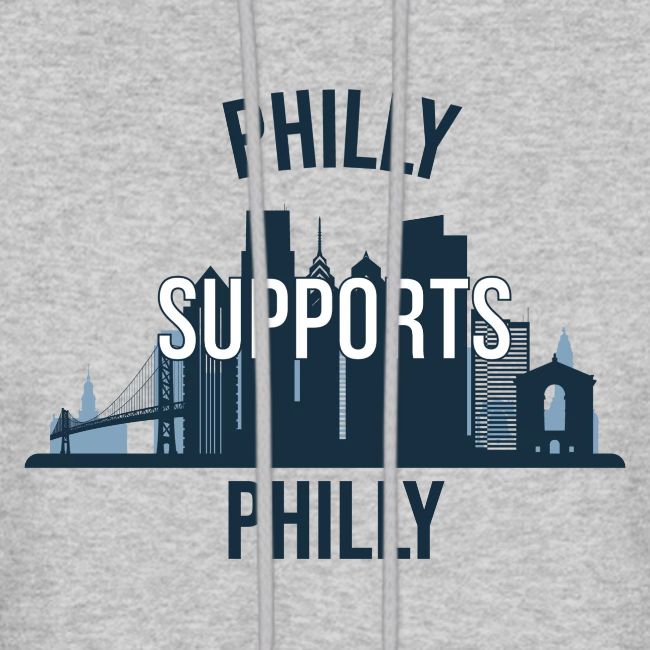 Philly Supports Philly skyline blue transparentbg