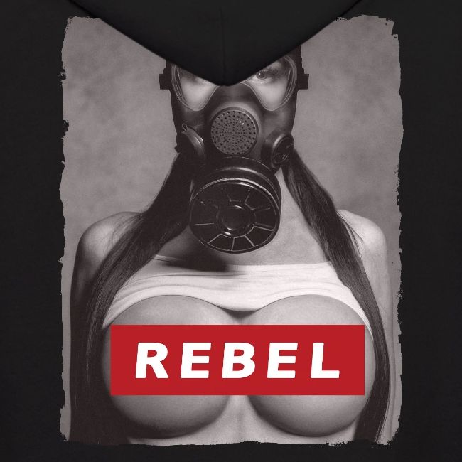 nude girl with gas mask - REBEL