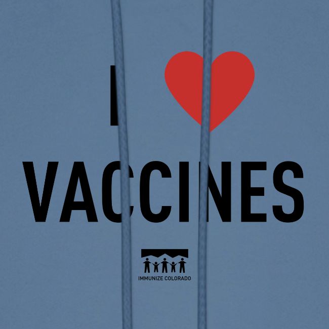 I heart vaccines black Immunize Colorado Logo