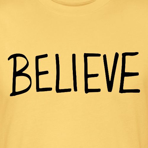 Believe (on Gold) - Unisex Poly/Cotton T-Shirt