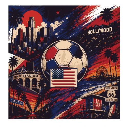 USA Mundial Tee (blanco) — Doble Estampado - Unisex Poly/Cotton T-Shirt