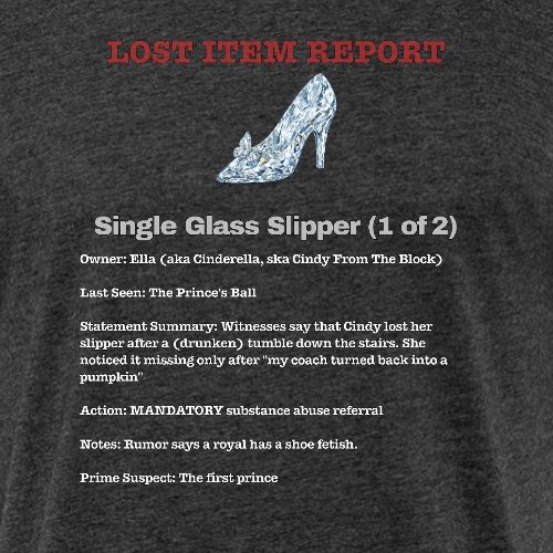 Lost Glass Slipper - Unisex Poly/Cotton T-Shirt