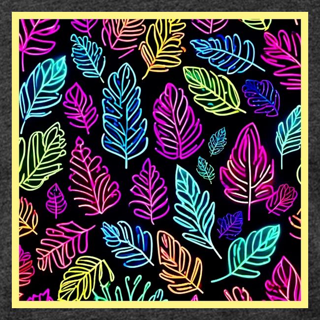 Luminous Foliage Tapestry: Neon Leaves Symphony