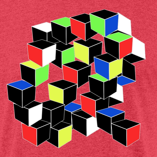 Optical Illusion Shirt - Cubes in 6 colors- Cubist