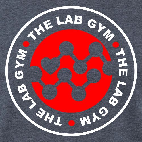 The Lab Circle Logo with heart White - Unisex Poly/Cotton T-Shirt