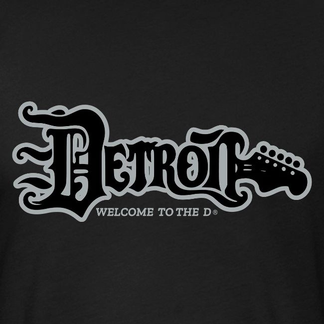 DETROIT GUITAR WTTD BLK SLR REG FONT